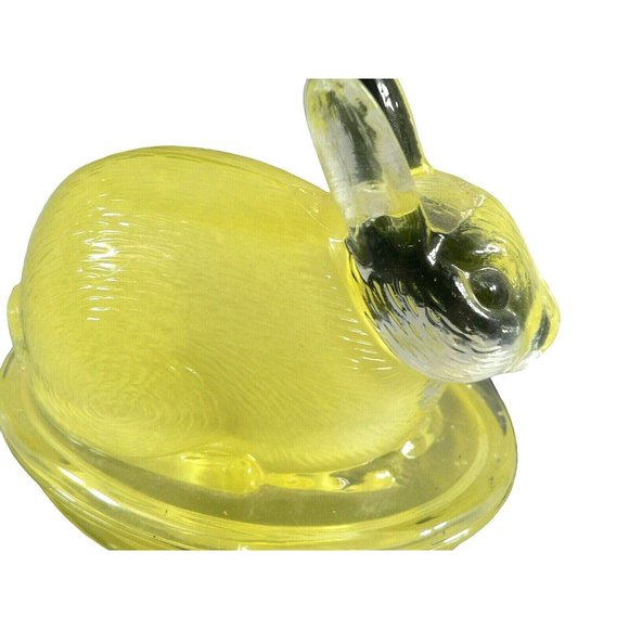 Rabbit Vanity Trinket Jewelry Storage Dish Bowl Glass Lidded Bunny - Picture 2 of 10